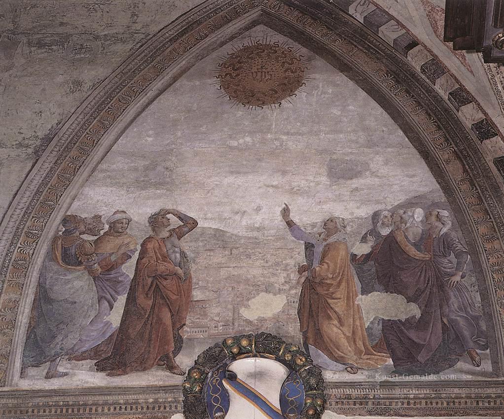Sitzung des Augustus und der Sibyl Florenz Renaissance Domenico Ghirlandaio Ölgemälde